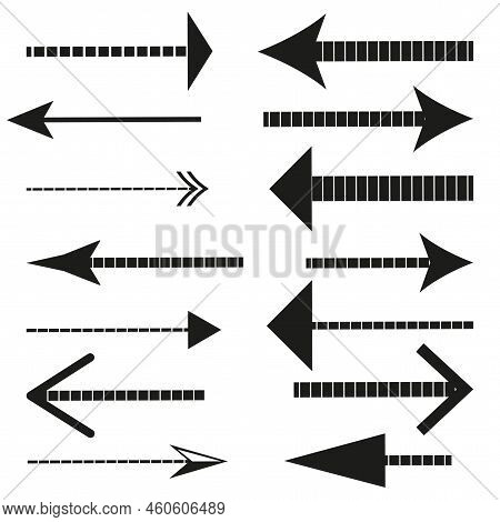Straight Arrows Set. Icon For Decorative Design. Internet Application. Vector Illustration. Stock Im