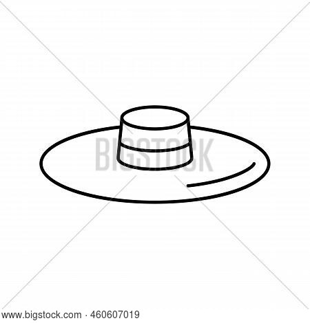 Chupalla Hat Cap Line Icon Vector. Chupalla Hat Cap Sign. Isolated Contour Symbol Black Illustration