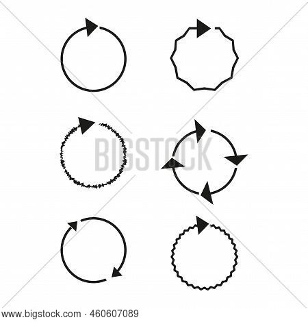 Arrows Circles. Circle Diagram Infographic Set. Reload Symbol. Vector Illustration. Stock Image.