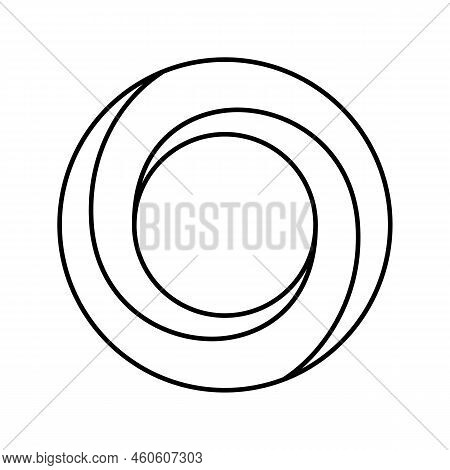 Circle Impossible Geometric Shape Line Icon Vector. Circle Impossible Geometric Shape Sign. Isolated