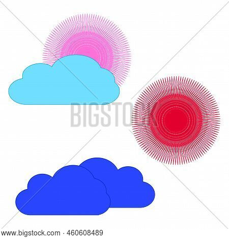 Clouds Sun Cartoon. Cute Summer Wallpaper. Vector Illustration. Stock Image.
