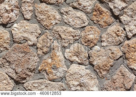 Sones And Cement . Stoney Background And Texture . Stone Wall Background