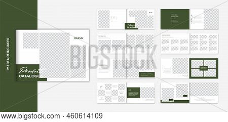 16 Pages Minimal Landscape Product Catalog Brochure Design Vector