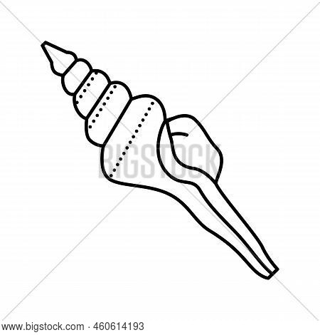 Spindle Sea Shell Beach Line Icon Vector. Spindle Sea Shell Beach Sign. Isolated Contour Symbol Blac