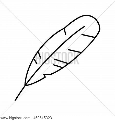 Swan Feather Soft Fluffy Line Icon Vector. Swan Feather Soft Fluffy Sign. Isolated Contour Symbol Bl