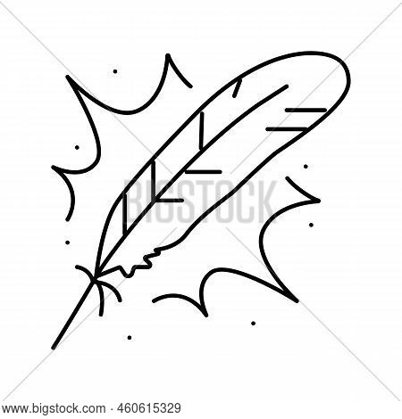 Angel Feather Soft Fluffy Line Icon Vector. Angel Feather Soft Fluffy Sign. Isolated Contour Symbol 
