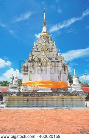 The Famous Pagoda Phra Borommathat Chaiya At Wat Phra Borommathat Chaiya Ratchaworawihan Temple In C