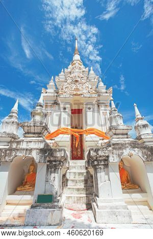 The Famous Pagoda Phra Borommathat Chaiya At Wat Phra Borommathat Chaiya Ratchaworawihan Temple In C