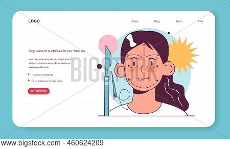 Facelift Web Banner Or Landing Page Set. Face Features Correction
