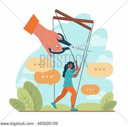 Manipulation And Control Over People Concept. Puppet Masters Hands I