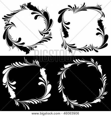Cornici floreali in bianco e nero