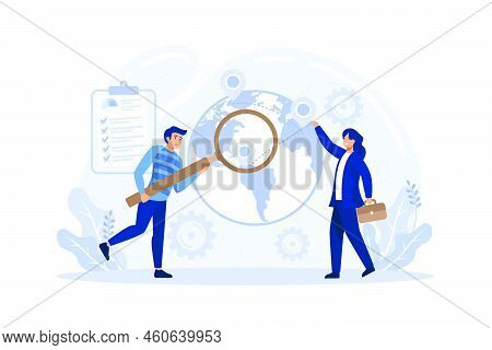 Business Scaling Concept. Franchise Business Expansion. Flat Vector Illustration