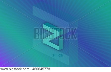 Zilliqa-zil Virtual Currency Images. 3d Illustrations. Coin Logo