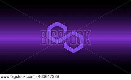 Polygon-matic  Virtual Currency Images. 3d Drawings.coin Logo