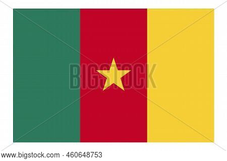 Cameroon Flag Vector, Patriotic National Symbol Cameroon Flag, Illustration Correct Color