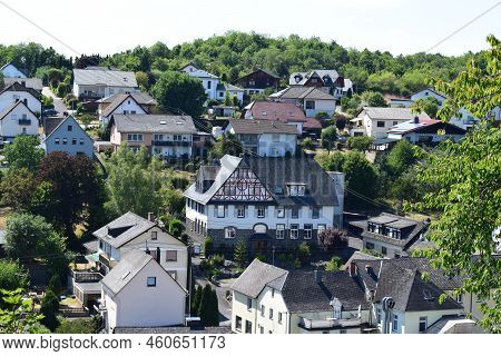Ulmen, Germany - 08 09 2022: Old Town Ulmen With The Historic School