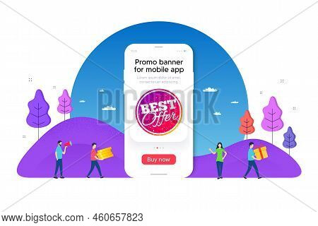 Best Offer Sticker. Phone Ui Interface Banner. Discount Banner Shape. Sale Coupon Bubble Icon. Mobil