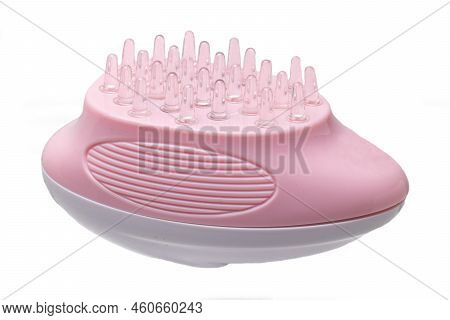 Close Up Of A Battery Operated Scalp Massage Brush, Shampoo Brush Or Scalp Massager For Exfoliating 