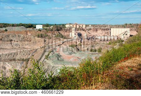 Flechtingen, Germany - August 7, 2022: Quarry In Flechtingen, A Municipality In The Borde District I