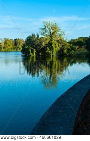 A View Of The Castle Pond With Trees And Greenery In Flechtingen, Germany