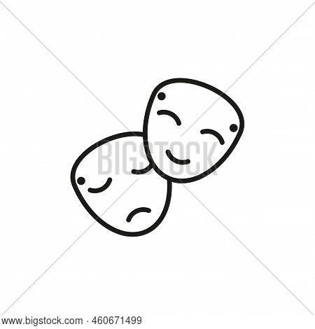 Black Theatrical Masks Icons. Happy Face. Smile Icon. Vector Illustration. Stock Image.