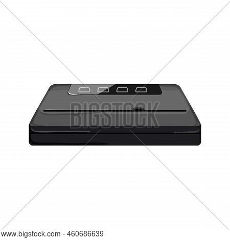 Machine Food Vacuum Sealer Cartoon. Machine Food Vacuum Sealer Sign. Isolated Symbol Vector Illustra