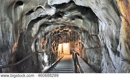 A Coal Mine With A Roof Made Of Hollow Material With Stairs Leading Down And A Room