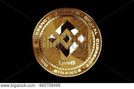 Binance Bnb Stablecoin Cryptocurrency Golden Coin 3D Illustration