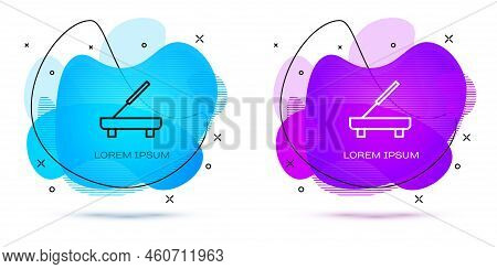 Line Scented Spa Stick On A Wooden Stand Icon Isolated On White Background. Incense Stick. Cosmetic 