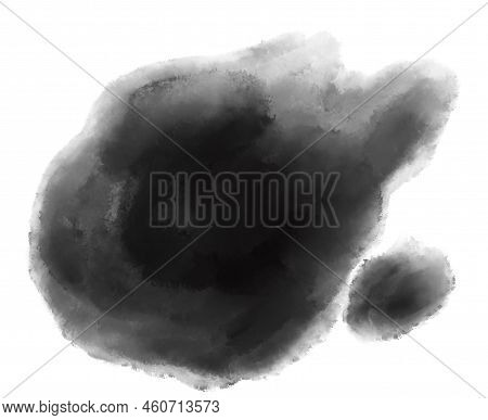Black Chinese Japanese Ink Stroke Painting Element Organic Shape Illustration