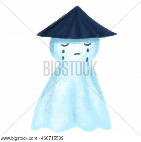 Teru Bozo Sad Cry Rain Doll Hanging Charm Character Illustration Hand Drawing