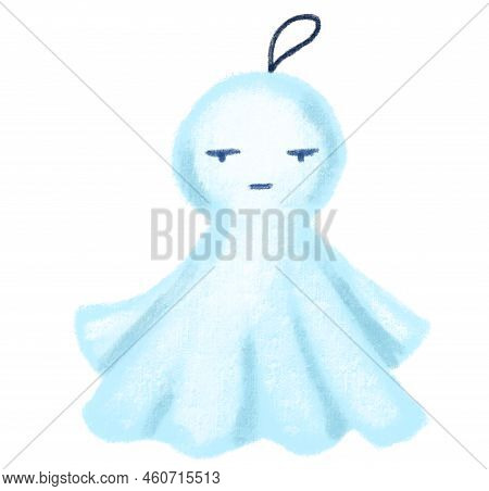 Teru Bozo Rain Doll Bored Sad Hanging Charm Character Illustration Hand Drawing