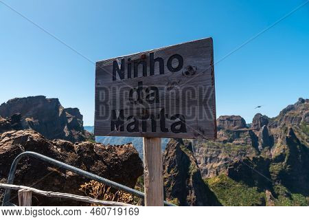 Plaque Identified At The Ninho Da Manta Viewpoint On Pico Do Arieiro, Madeira. Portugal