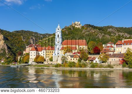 Durnstein Town In Wachau Valley In Autumn, Austria