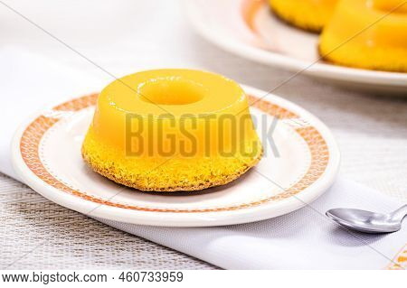 Quindim Or Brisa Do Lis, Typical Sweet From Brazil And Portugal, Made With Egg Yolks, Almonds Or Gra