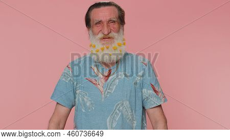 Joyful Senior Man Laughing Out Loud After Hearing Ridiculous Anecdote, Funny Joke, Feeling Carefree 