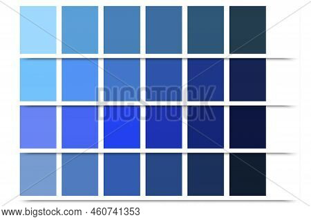 Blue Color Palette. Pastel Color Sky. Gradient Color. Vector Illustration. Stock Image.