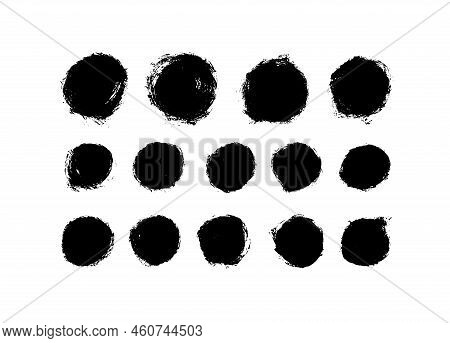Hand Drawn Black Circles Isolated On White.