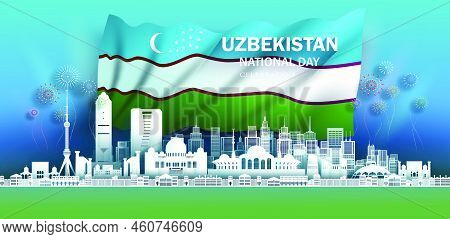 Anniversary Celebration Independence Uzbekistan Day And Travel Landmarks Samarkand City With Tajikis