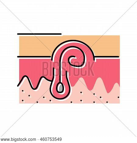 Ingrown Hair Color Icon Vector. Ingrown Hair Sign. Isolated Symbol Illustration