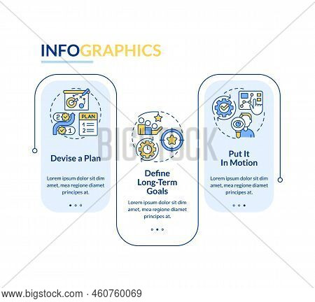 Planning Rectangle Infographic Template. Business Strategy. Data Visualization With 3 Steps. Editabl