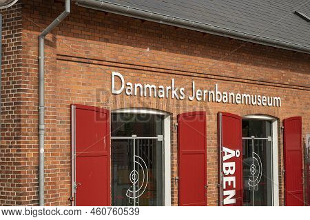 The Danish Railway Museum Is A Red Brick Building In Odense, Denmark, August 28, 2022