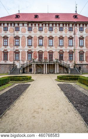 Libochovice Chateau - Baroque Historical Building With Beautiful Park Located In Central Bohemian Up