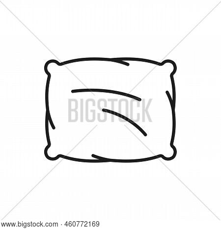 Sleeping Pillow Isolated Soft Cushion Outline Icon. Vector Element Of Bedroom And Bed For Sleep. Moc