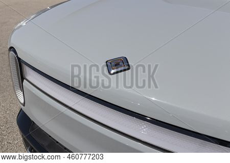 Indianapolis - Circa August 2022: Rivian R1t Pickup Truck Display At A Dealership. Rivian Offers The