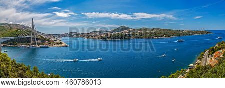 View Of The Franjo Tudman Bridge And Blue Lagoon, At The W To Dubrovnik And Next To The Port Of Gruz