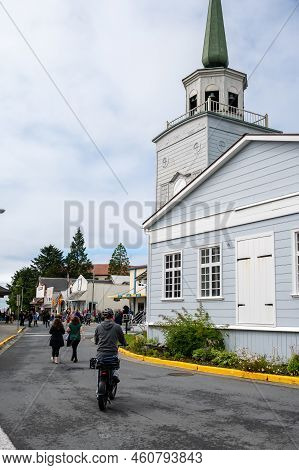 Sitka, Alaska - July 26, 2022 - View Of Sitka's Historic St. Michael's Orthodox Church Which Dates F
