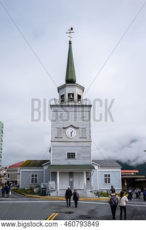 Sitka, Alaska - July 26, 2022 - View Of Sitka's Historic St. Michael's Orthodox Church Which Dates F