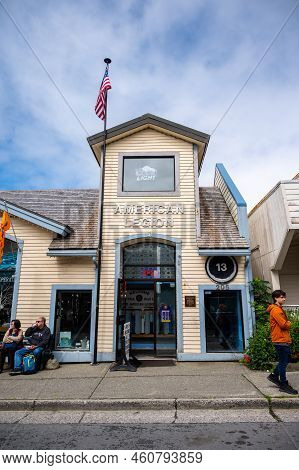 Sitka, Alaska - July 26, 2022 - View Of Sitka's Historic Main Street. American Legion Visible.