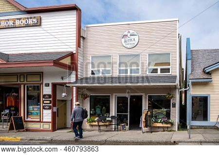 Sitka, Alaska - July 26, 2022 - View Of Sitka's Historic Main Street.